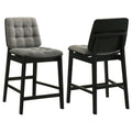 Redbridge Velvet Upholstered Counter Chair Grey and Black (Set of 2)