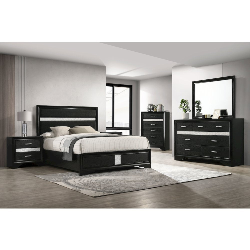 Miranda 5piece Eastern King Bedroom Set White