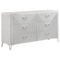 Cassia 6drawer Bedroom Dresser Cabinet White High Gloss