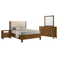 Adderley 4piece Eastern King Bedroom Set Warm Brown