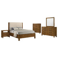 Adderley 5piece Eastern King Bedroom Set Warm Brown
