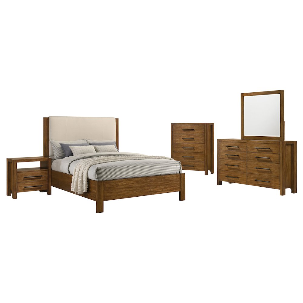 Adderley 5piece Queen Bedroom Set Warm Brown
