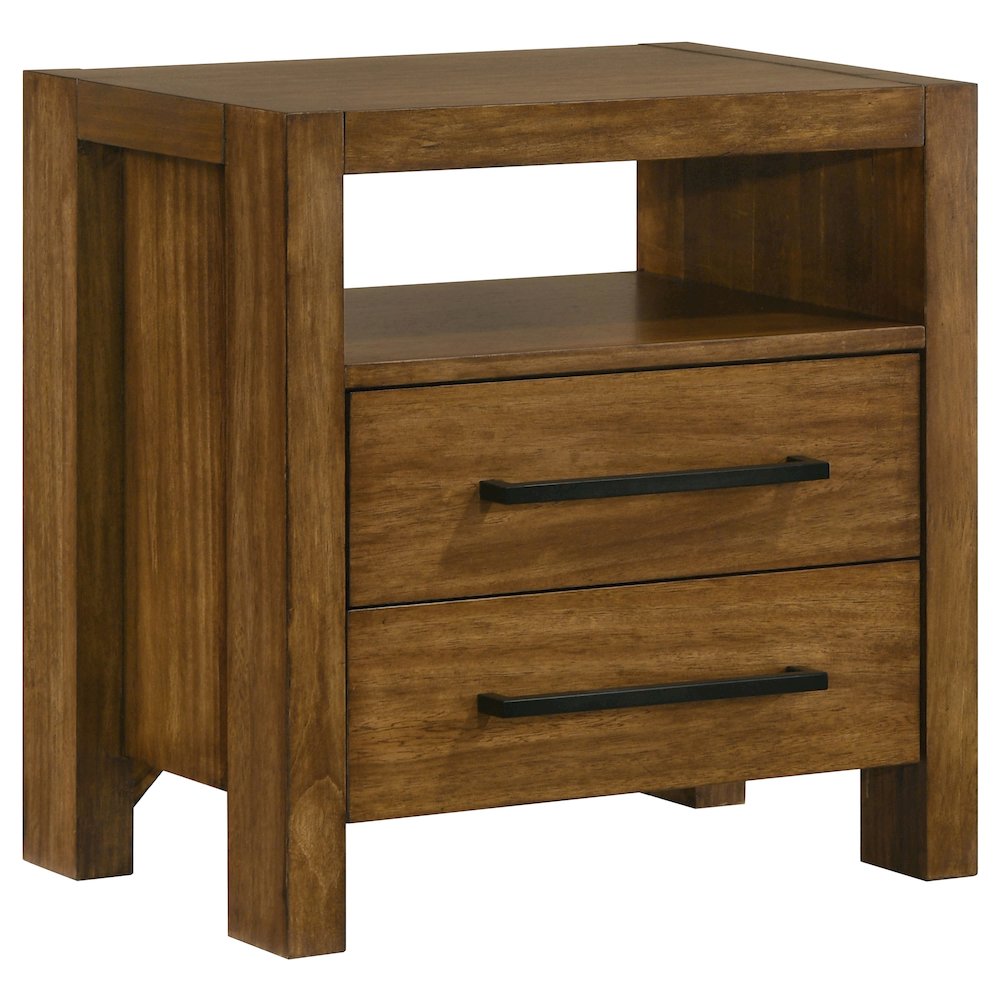 Adderley 2drawer Nightstand Bedside Table Warm Brown
