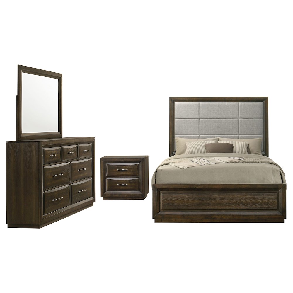 Atlas 4piece California King Bedroom Set Dark Oak