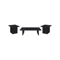 Max 3piece Rectangular Coffee and End Table Set Black