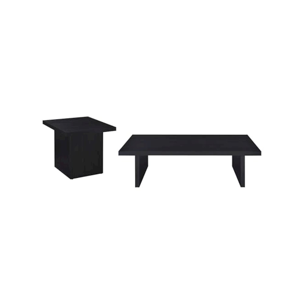 Max 2piece Rectangular Coffee and End Table Set Black