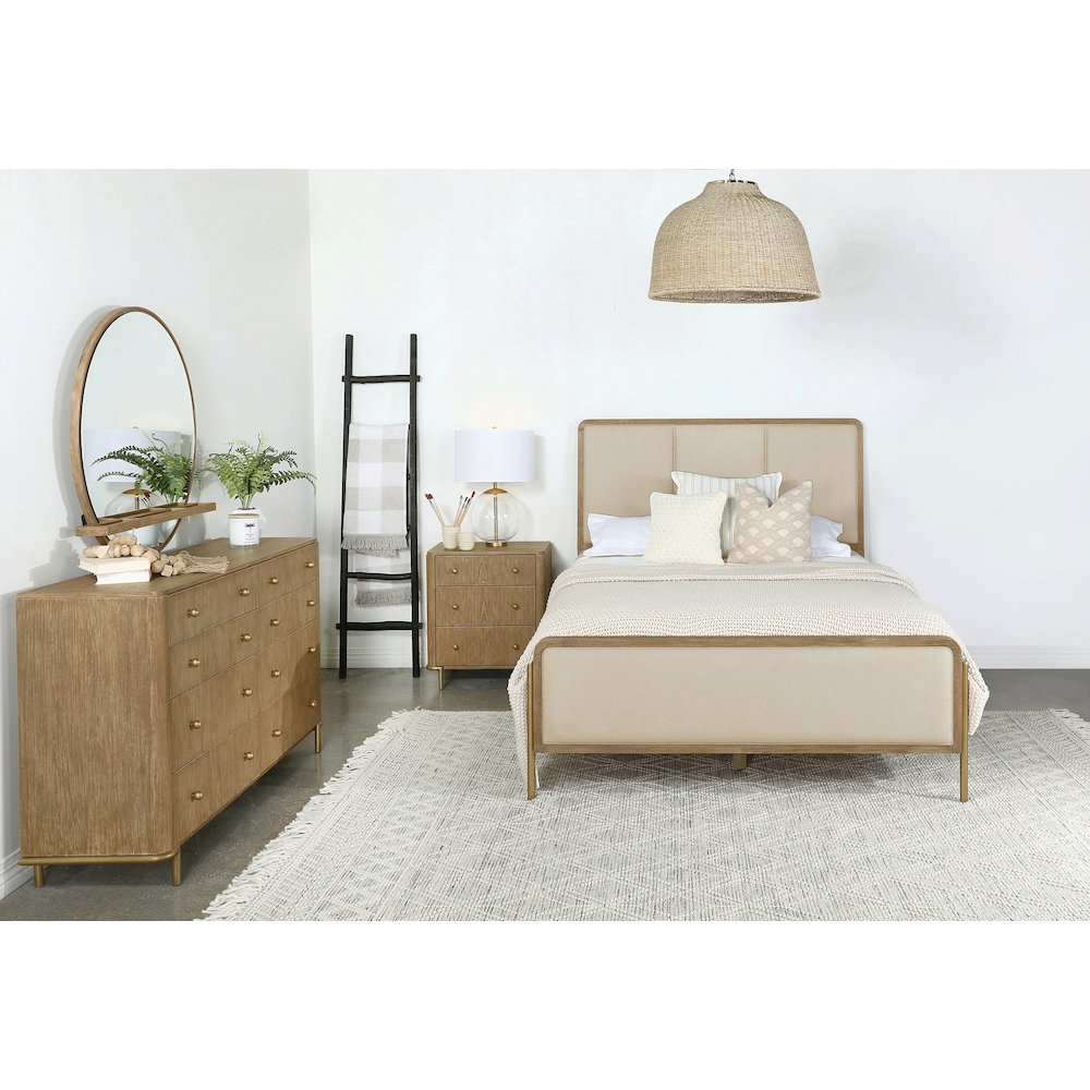 Arini 4piece California King Bedroom Set Cream and Sand Wash