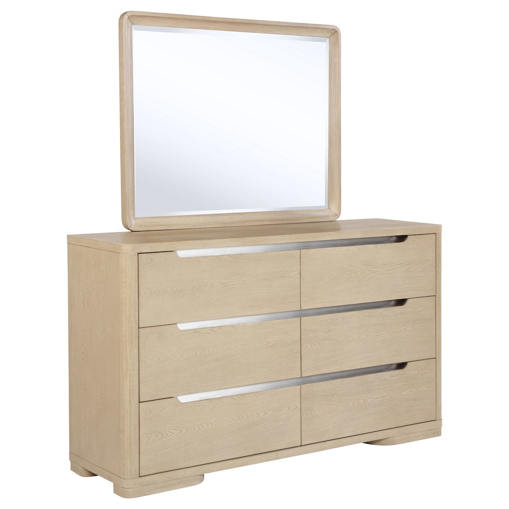 Ladera 6drawer Bedroom Dresser and Mirror Light Elm