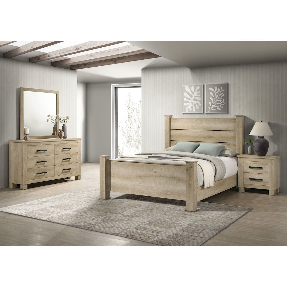 Oakglen 4piece California King Bedroom Set Weathered Oak