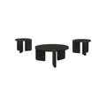 Cordova 3piece Solid Wood Coffee and End Table Set Black