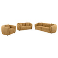 Aleisha 3piece Chenille Upholstered Sofa Set Mustard Yellow