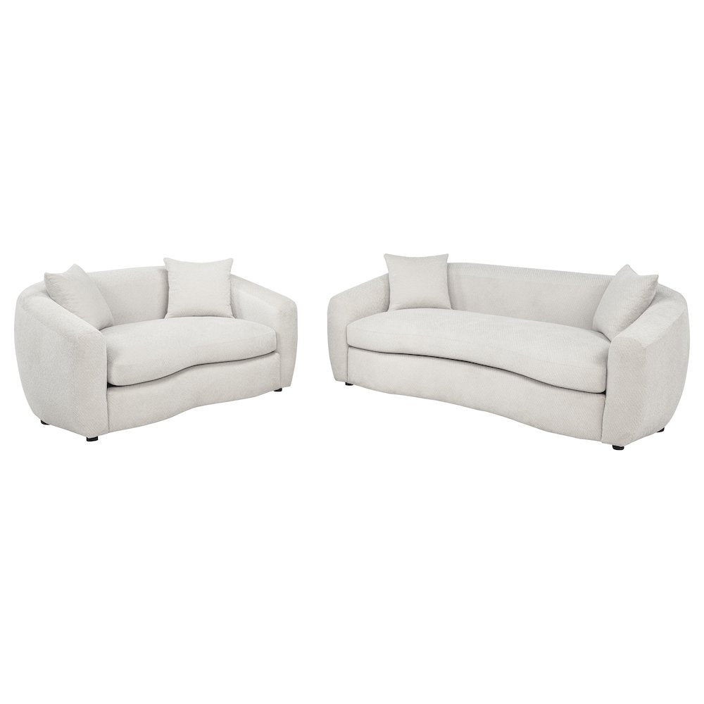 Isabella 2piece Fabric Upholstered Sofa Set Sand