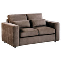 Amador Chenille Upholstered Track Arm Loveseat Chocolate