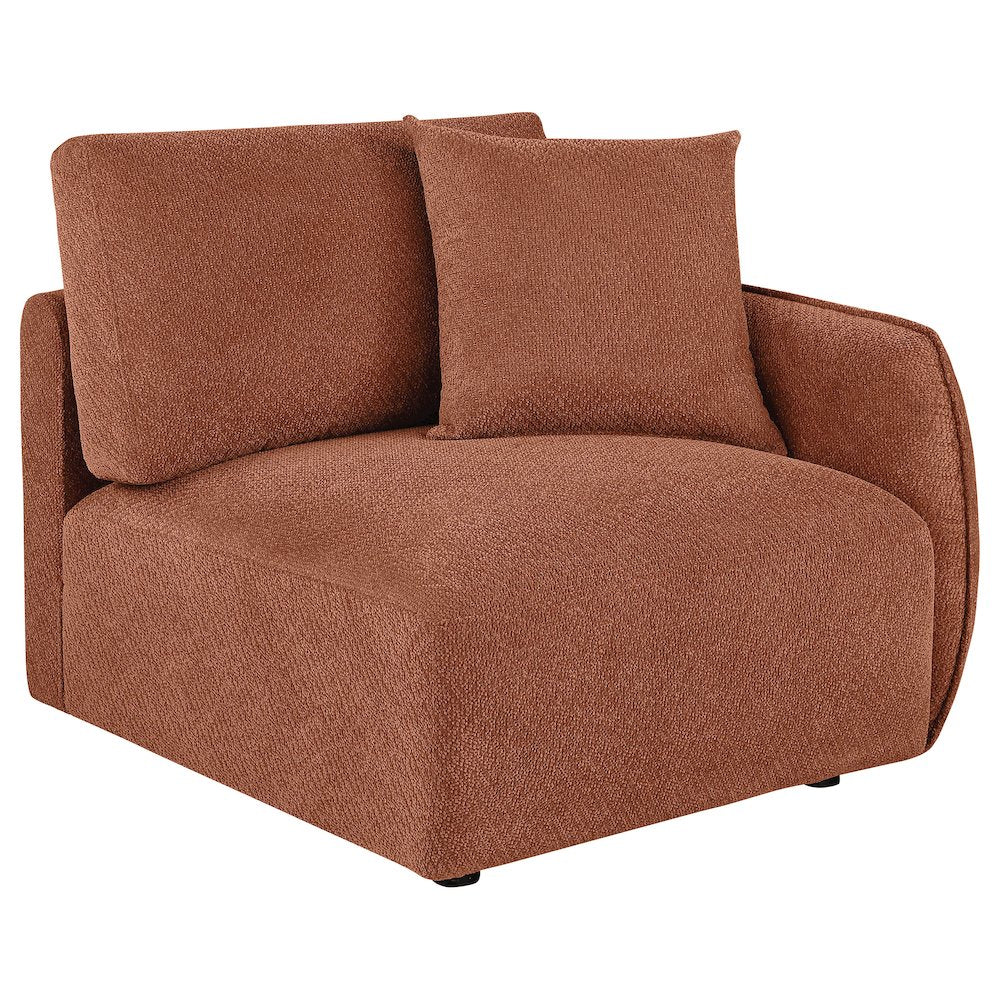 Elysia Chenille Upholstered Modular RAF Chair Coral