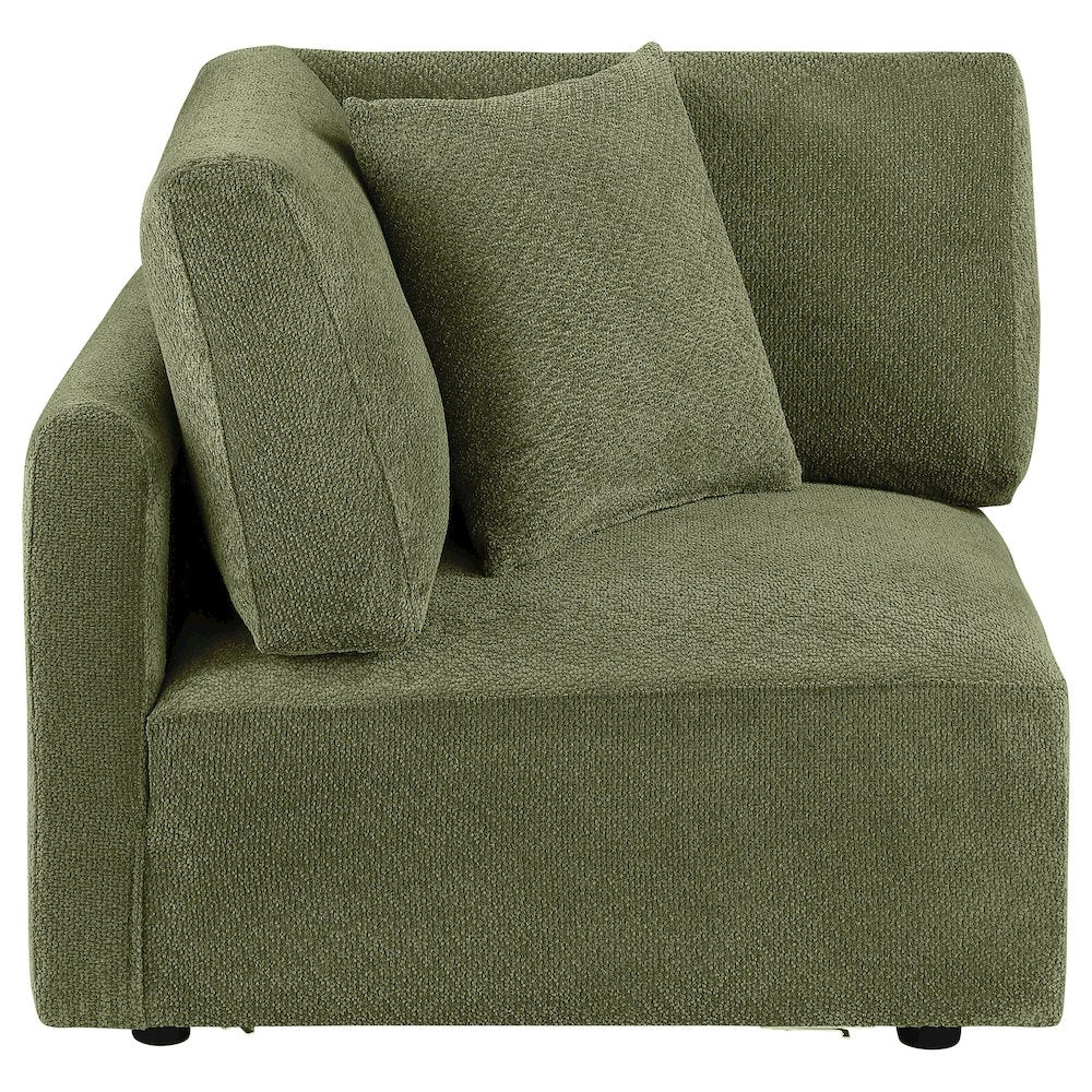 Elysia Chenille Upholstered Modular Corner Chair Green