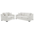 Ashlyn 2piece Upholstered Track Arm Sofa Set Sand