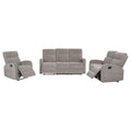 Hamilton Chenille Upholstered Manual Reclining Sofa Sand