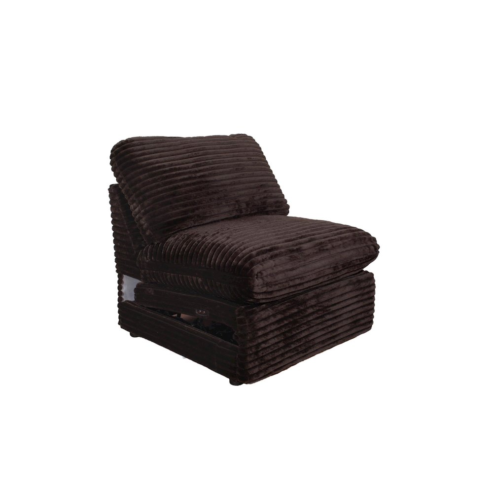 Collins Modular Power Armless Recliner Chocolate Brown
