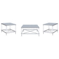 Lindley 3piece Square Coffee and End Table Set Chrome