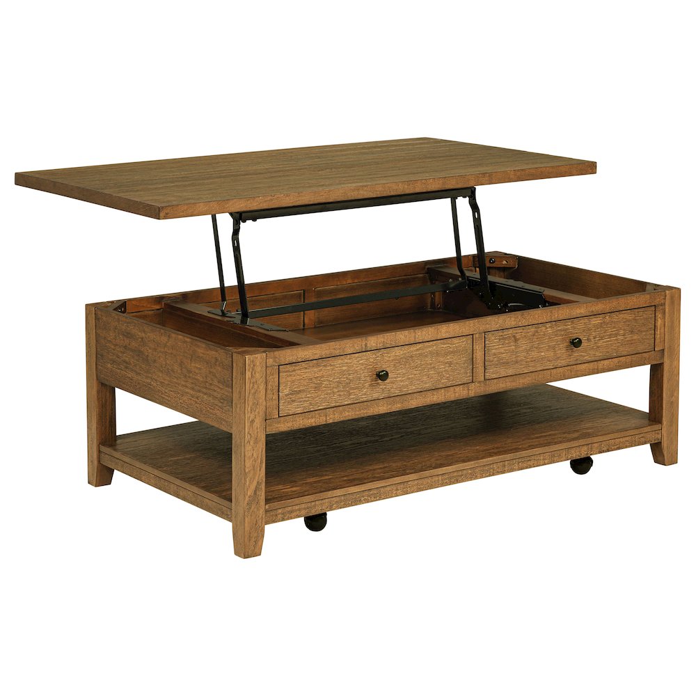 Payne 48inch Mobile Lift Top Coffee Table Distressed Brown