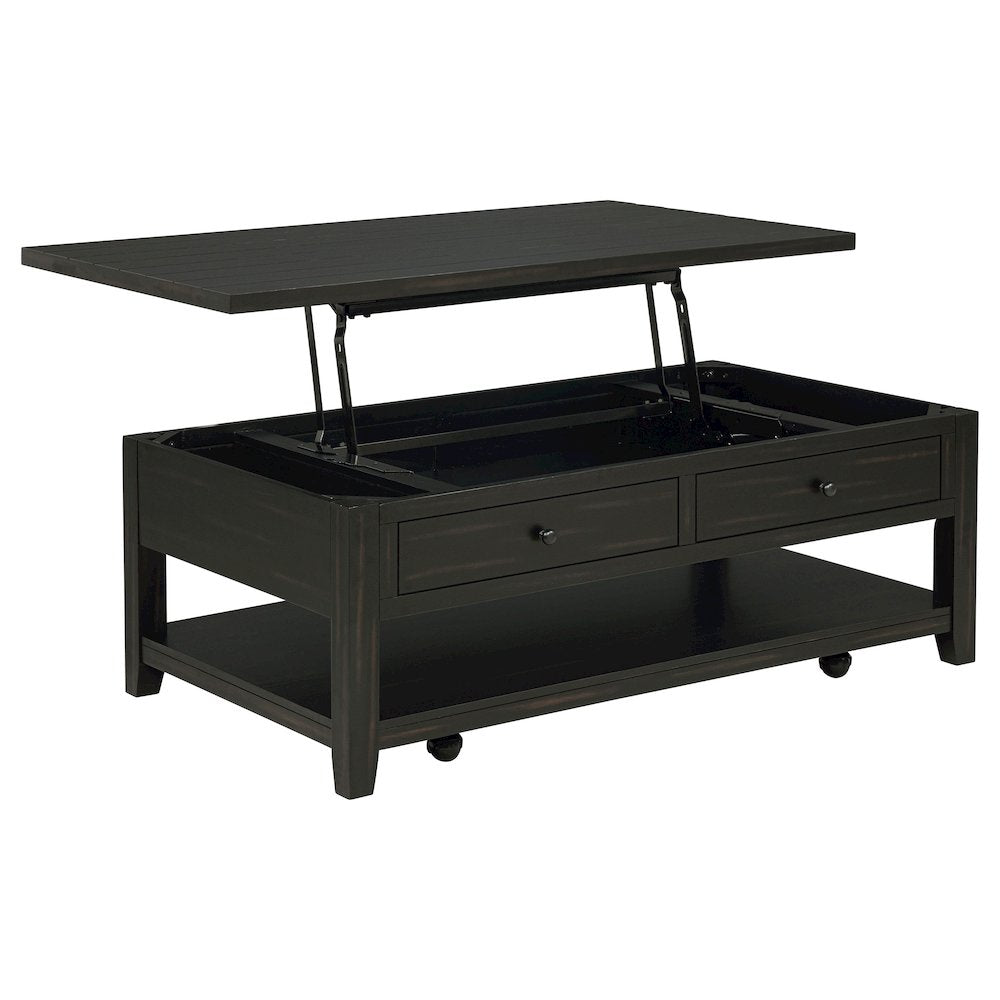 Payne 48inch Mobile Lift Top Coffee Table Distressed Java