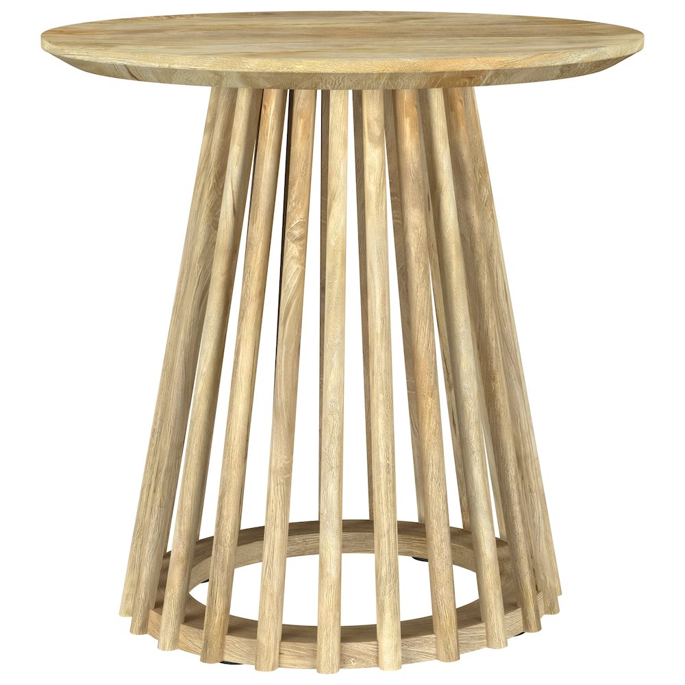 Touhy Round Solid Wood End Side Table Natural Mango