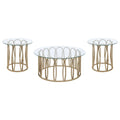 Monett 3piece Coffee and End Table Set Chocolate Chrome