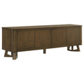 Trotter 71inch 4Door Wood TV Stand Media Console Brown