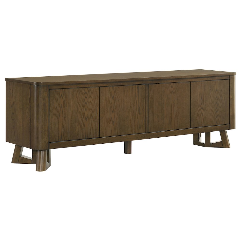Trotter 71inch 4Door Wood TV Stand Media Console Brown