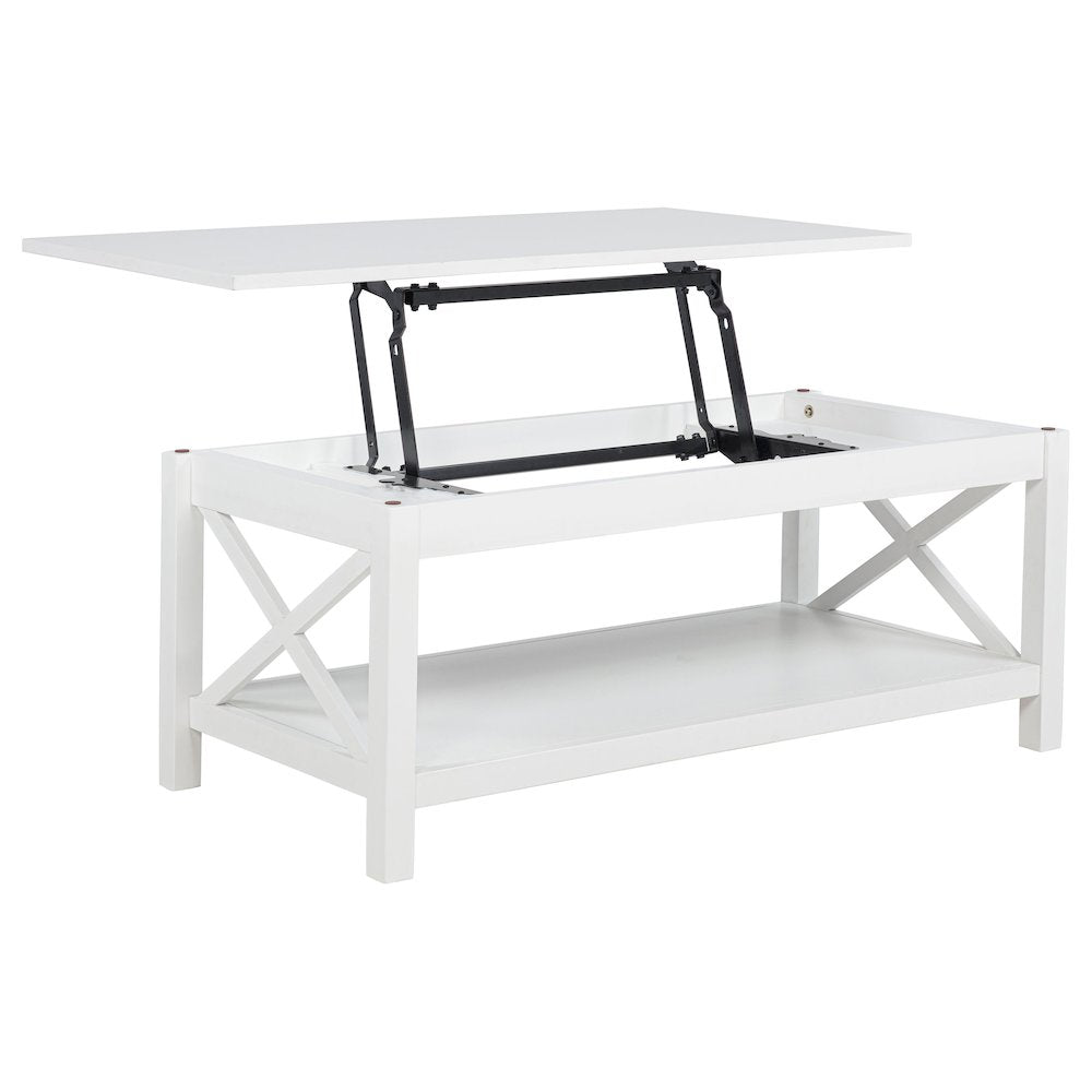 Skyview 44inch Rectangular Lift Top Coffee Table White