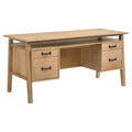Goodson 64inch 4Drawer Double Pedestal Computer Desk Distressed Light Brown