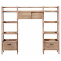Fabian Bookshelf Bridge with Cubbies Distressed Light Brown