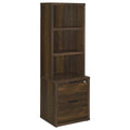 Westpark 3shelf Bookcase USB and Lockable Drawer Dark Pine
