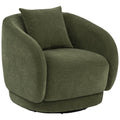 Arnaud Chenille Upholstered Swivel Accent Chair Green