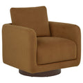 Iris Fabric Upholstered Swivel Accent Chair Rust
