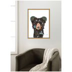 Black Bear by Madeline Jeppesen Framed Canvas Wall Art Print