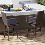 360° Swivel Bar Stool 29" Height with Cushion & Armrests
