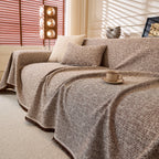 Linen-Look Textured Couch Throw Cover, Breathable Sofa Blanket & Furniture Protector