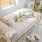 Quilted Geometric Cotton Sofa Cover, Non-Slip & Thick Padded Furniture Covers