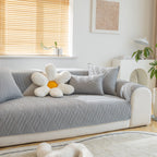 Quilted Geometric Cotton Sofa Cover, Non-Slip & Thick Padded Furniture Covers