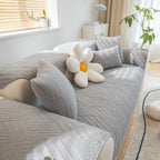 Quilted Geometric Cotton Sofa Cover, Non-Slip & Thick Padded Furniture Covers