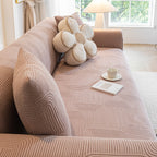 Modern Slipcovers Geometric Textured Stretchable Sofa Cover for Couch with Chaise