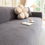 Modern Slipcovers Geometric Textured Stretchable Sofa Cover for Couch with Chaise