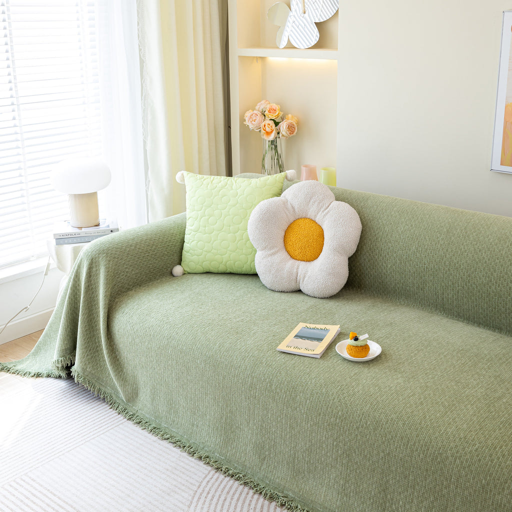 Chenille Large Throw Couch Cover Blanket with Water-Resistant for Futon, Loveseat, and L-Shaped Sofa
