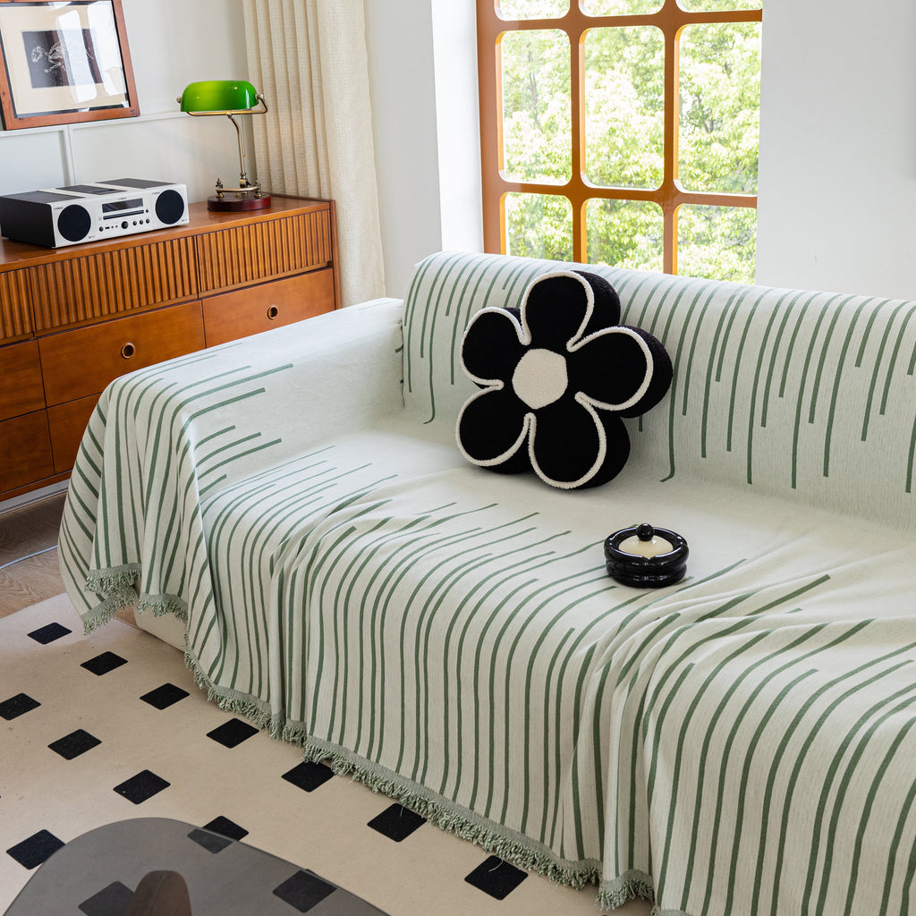 Boho Striped Jacquard Throw Sofa Slipcover Chenille Sofa Throws for Couches for Pets Kids Home Decor