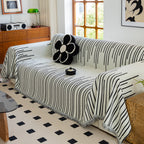 Boho Striped Jacquard Throw Sofa Slipcover Chenille Sofa Throws for Couches for Pets Kids Home Decor
