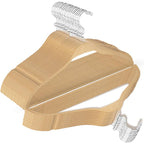 Wooden Suit Hangers with Bowed Contoured Shoulders, Natural Wood Finish
