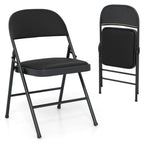 Folding Conference Chairs 4-Pack with Padded Seats - Black