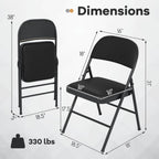 Folding Conference Chairs 4-Pack with Padded Seats - Black