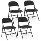 Folding Conference Chairs 4-Pack with Padded Seats - Black